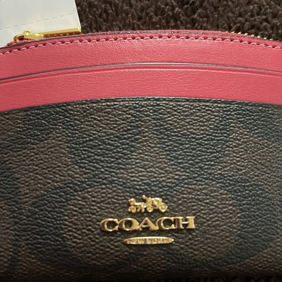 Coach Brown Strawberry Card Holder Wallet Canvas Brown and Strawberry 🍓 - Picture 6 of 7